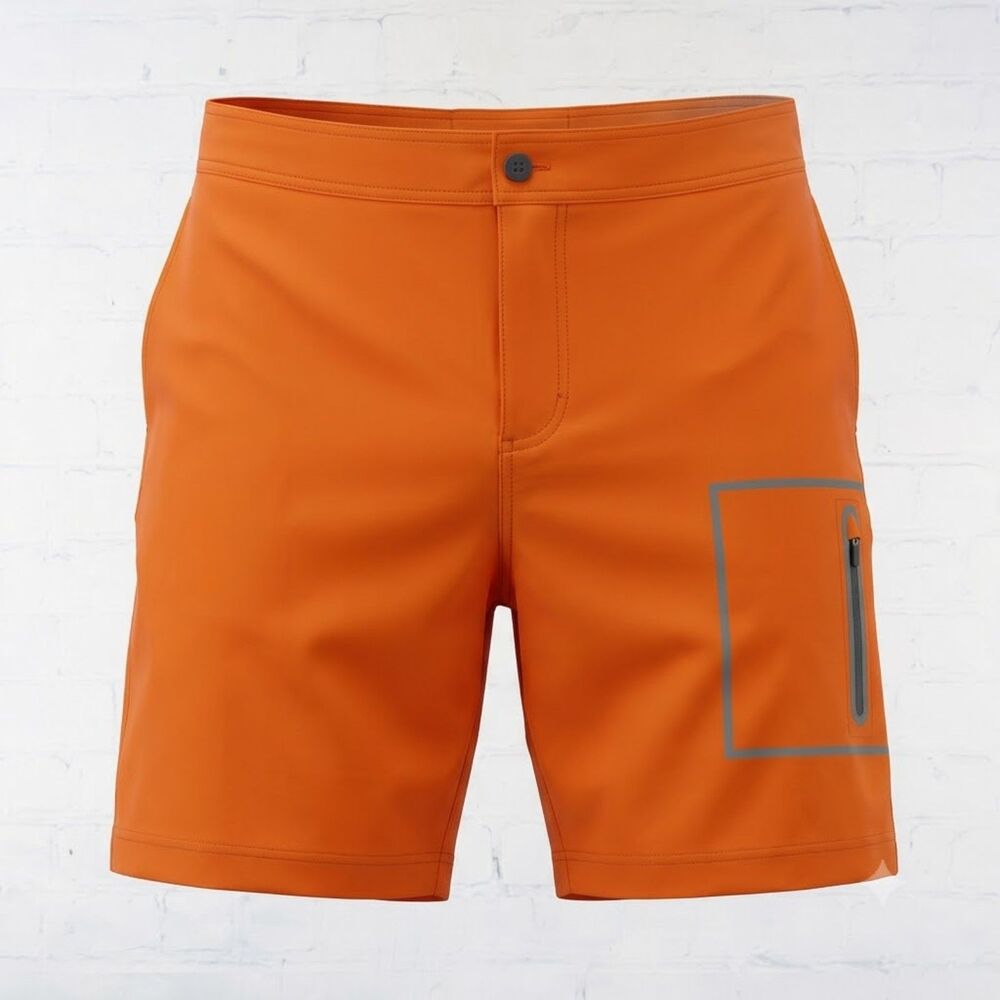 Mack Weldon Board Shorts Mens Sz 37/38 Orange Unlined  Pockets Swimwear Vacation
